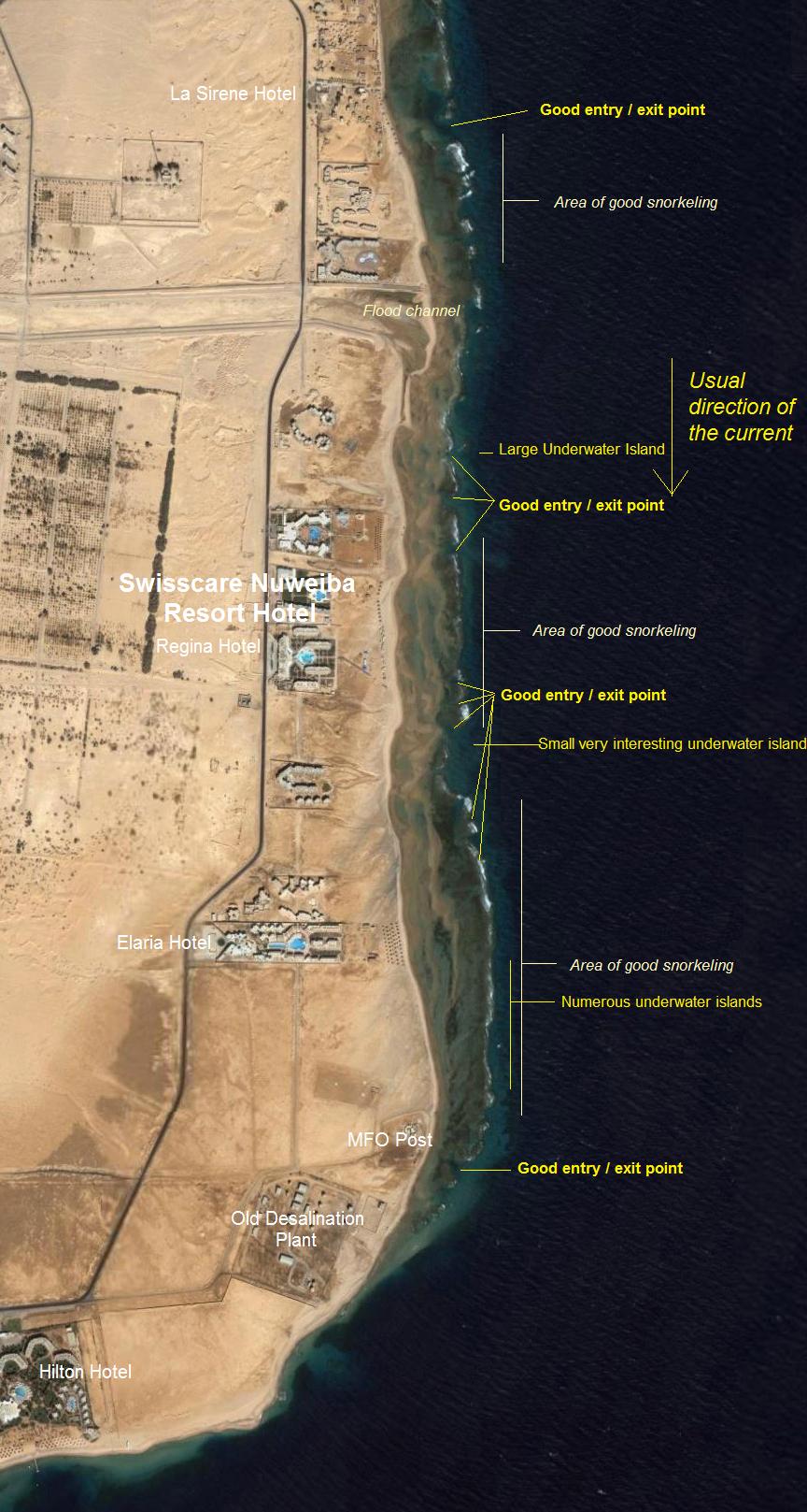 Snorkeling Map of Nuweiba